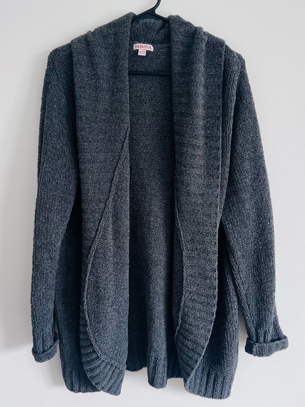 Merona Charcoal Hooded Open-Front Cardigan Sweater